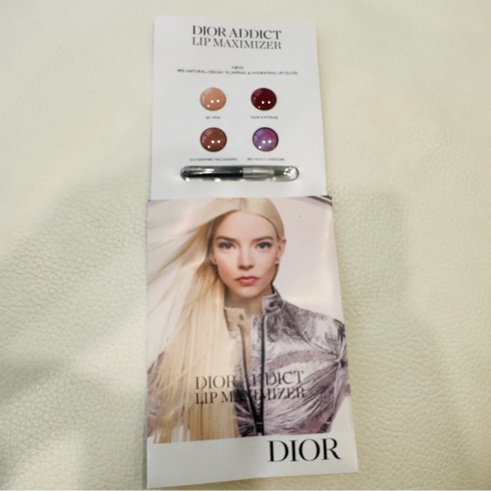 Dior Addict Lip Maximizer Plumping Lip Gloss 4 Shades Sample Card with Brush New